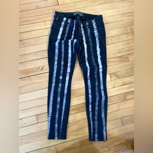 Robin's Jeans Marilyn ow rise straight prisoner stripes in black denim jeans